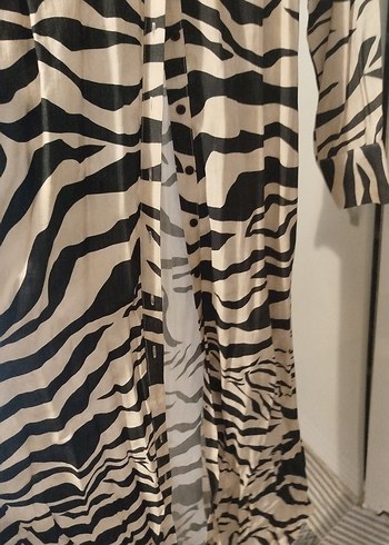 Zebra Desenli Uzun Kadın Elbise - Görsel 2