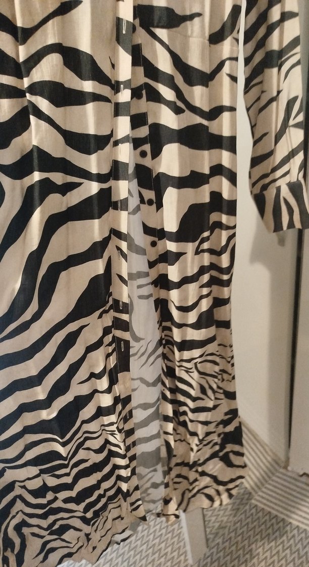 Zebra Desenli Uzun Kadın Elbise - Görsel 2