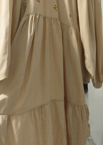 Bej Nakışlı Uzun Kollu Hamile Tuniği - Görsel 2