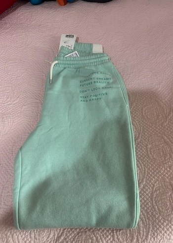 Yeşil Baskılı Bol Kesim Kadın Eşofman Altı - Görsel 2