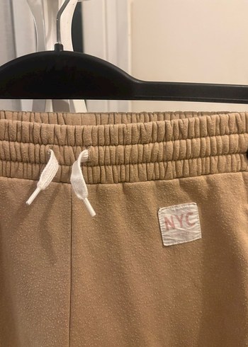 Bej Kadın Süet Jogger Pantolon - Görsel 2