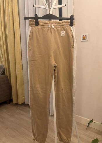 Bej Kadın Süet Jogger Pantolon - Görsel 5