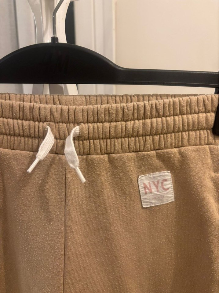 Bej Kadın Süet Jogger Pantolon - Görsel 2