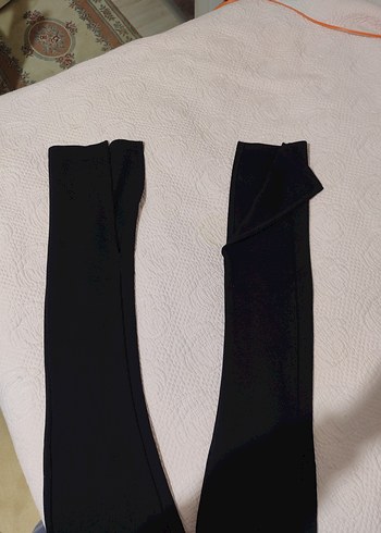Siyah Kadın Yırtmaçlı İspanyol Paça tayt - Görsel 3