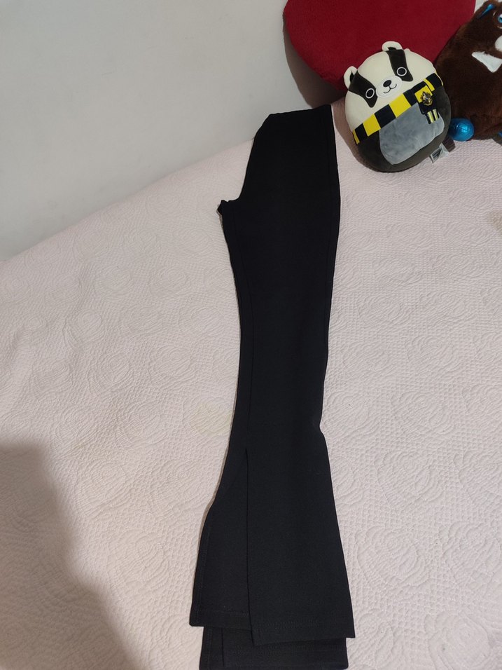 Siyah Kadın Yırtmaçlı İspanyol Paça tayt - Görsel 2