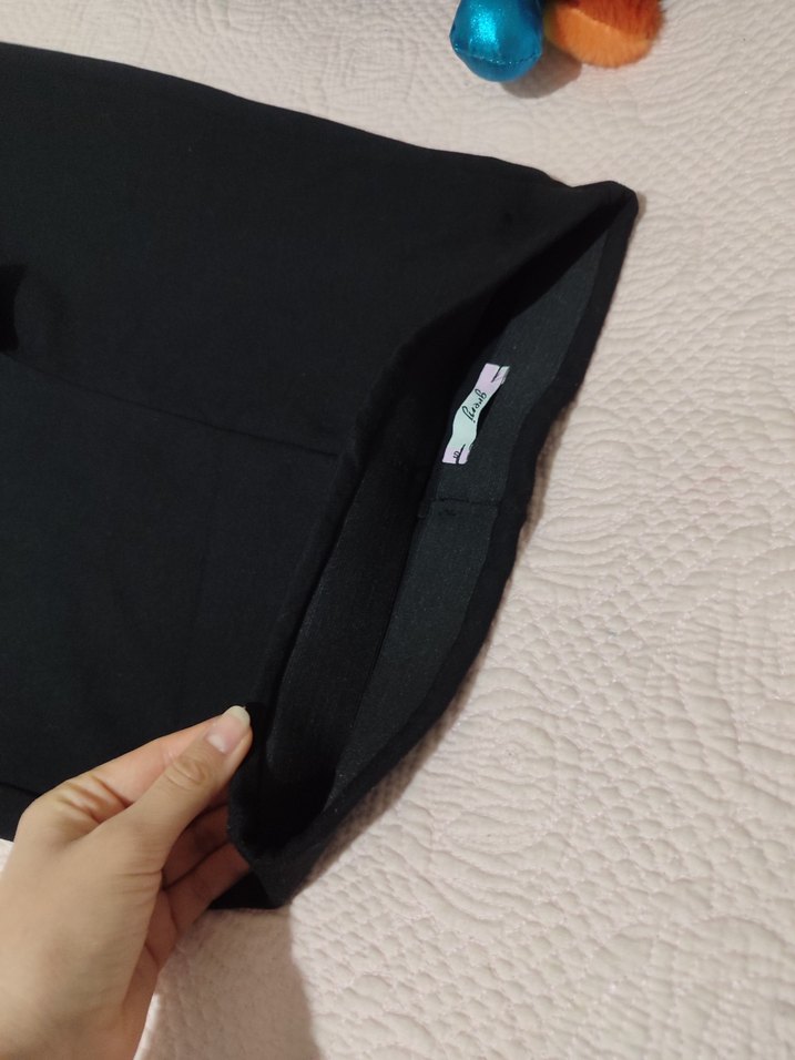 Siyah Kadın Yırtmaçlı İspanyol Paça tayt - Görsel 5