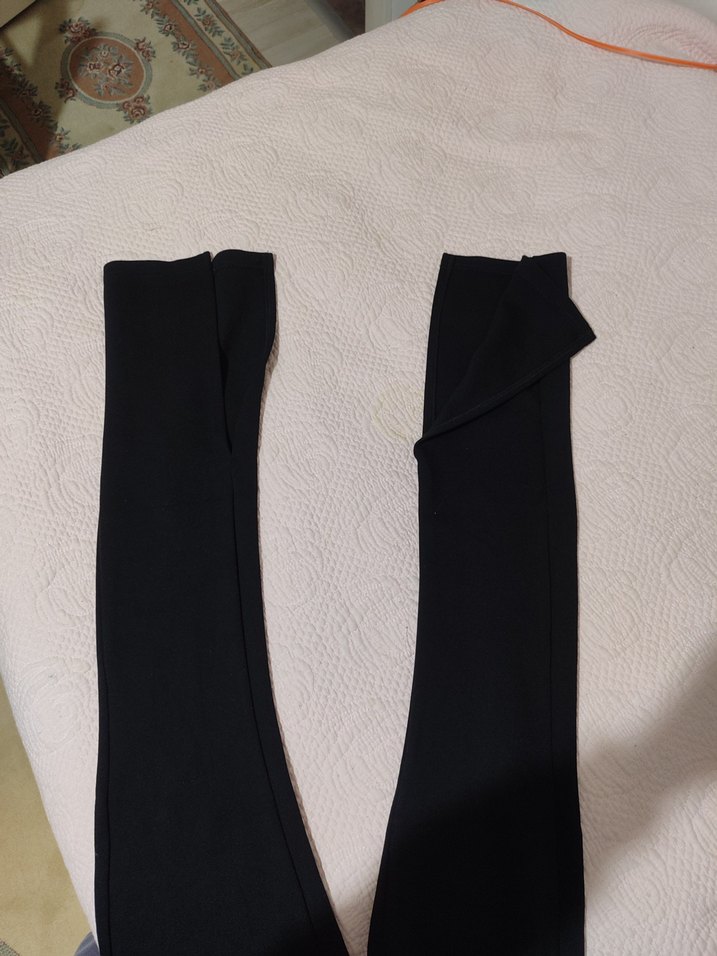 Siyah Kadın Yırtmaçlı İspanyol Paça tayt - Görsel 3