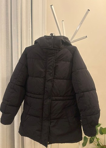 Siyah Kapüşonlu Kadın Kışlık Mont - Görsel 11