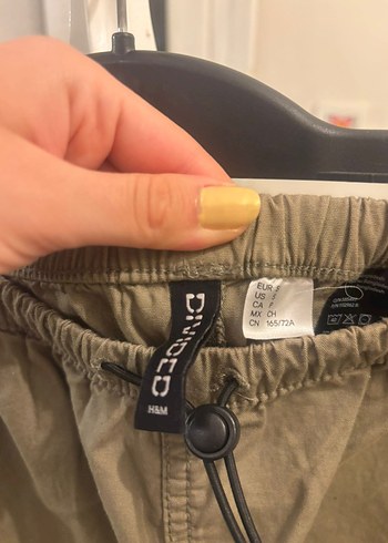 Kadın yeşil Keten Rahat Kesim Paraşüt Pantolon - Görsel 6