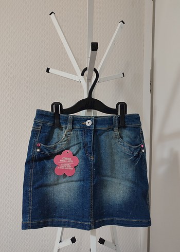 Kız Çocuk Koyu Denim Etek - Görsel 2