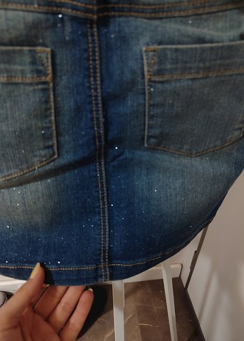 Kız Çocuk Koyu Denim Etek - Görsel 5