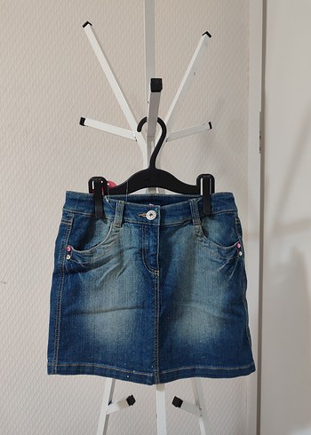 Kız Çocuk Koyu Denim Etek - Görsel 10