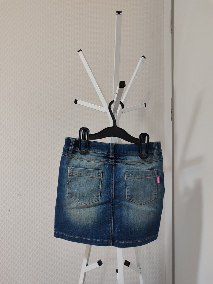 Kız Çocuk Koyu Denim Etek - Görsel 4