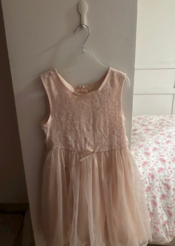 toz pembe Kolsuz Fırfırlı Kız Elbisesi - Görsel 6