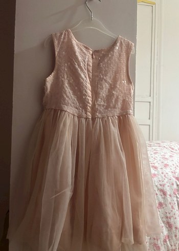 toz pembe Kolsuz Fırfırlı Kız Elbisesi - Görsel 2