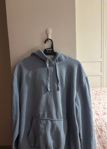 Açık mavi Kapüşonlu Rahat Kesim Sweatshirt - Görsel 2