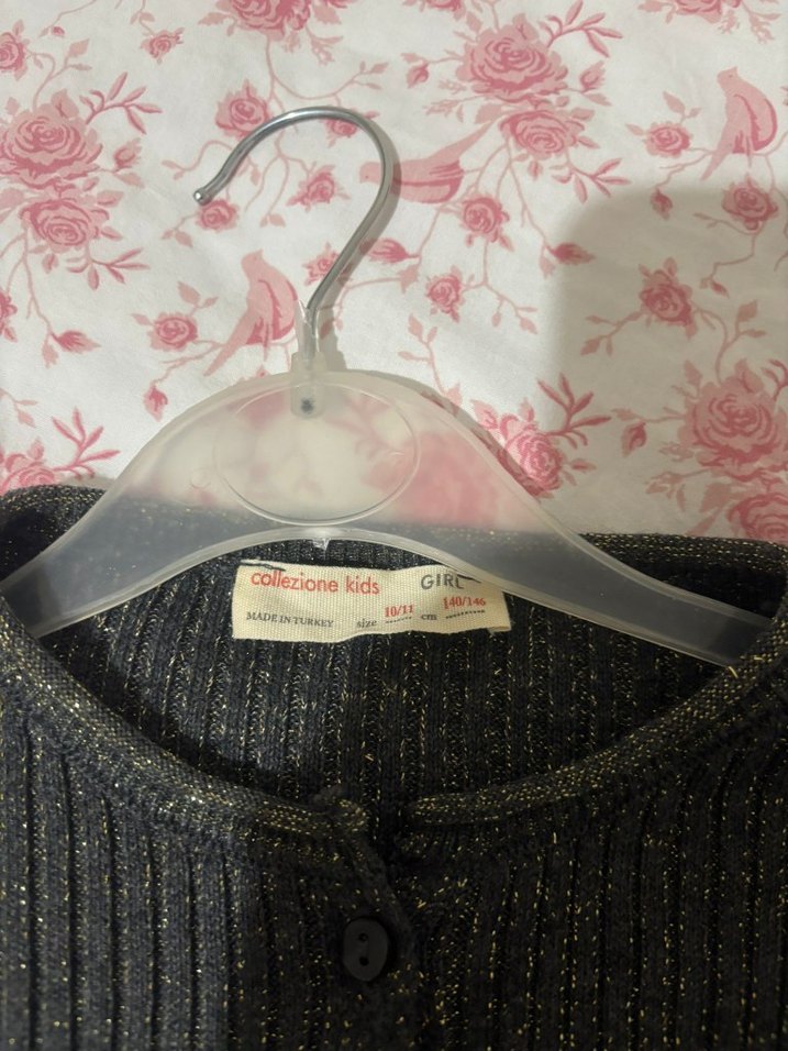 Düğmeli Gri Triko Kadın Hırka - Görsel 5