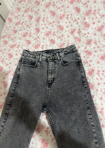 Gri İspanyol paça Kadın Denim Pantolon - Görsel 3