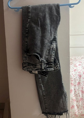 Gri İspanyol paça Kadın Denim Pantolon - Görsel 6