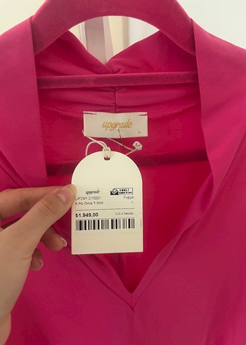 Pembe V Yakalı Salaş Bluz - Görsel 2