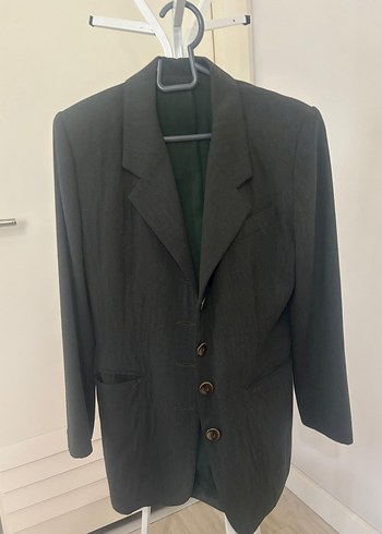 Gri Düğmeli Kadın Blazer Ceket - Görsel 5