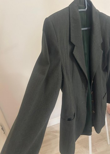 Gri Düğmeli Kadın Blazer Ceket - Görsel 6