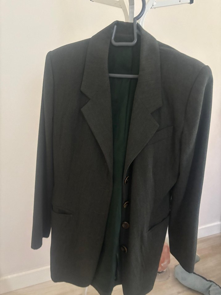 Gri Düğmeli Kadın Blazer Ceket - Görsel 4