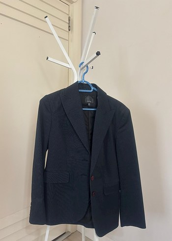 Düğmeli Koyu lacivert Kadın Blazer Ceket - Görsel 2