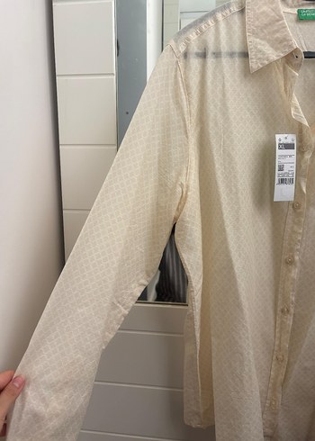 Açık sarı Düğmeli Uzun Kollu ince Gömlek - Görsel 6