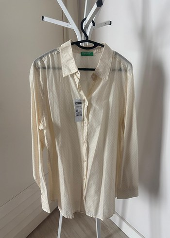 Açık sarı Düğmeli Uzun Kollu ince Gömlek - Görsel 2