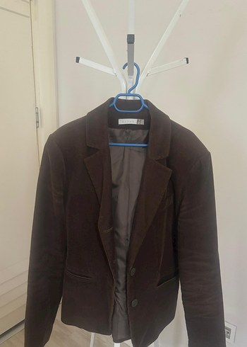 Kahverengi Süet Kadın Blazer Ceket - Görsel 5