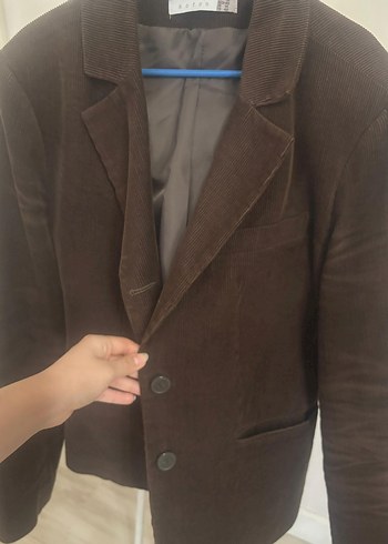 Kahverengi Süet Kadın Blazer Ceket - Görsel 3