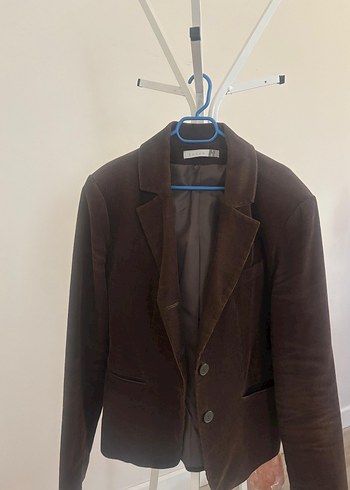 Kahverengi Süet Kadın Blazer Ceket - Görsel 2