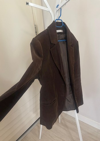 Kahverengi Süet Kadın Blazer Ceket - Görsel 6