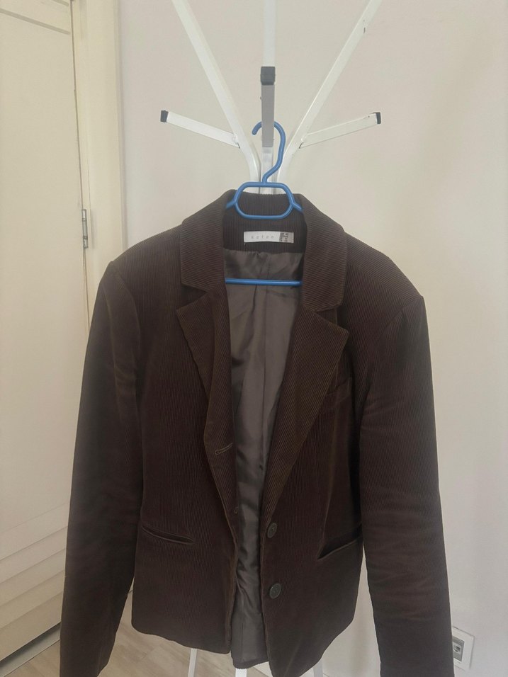 Kahverengi Süet Kadın Blazer Ceket - Görsel 5