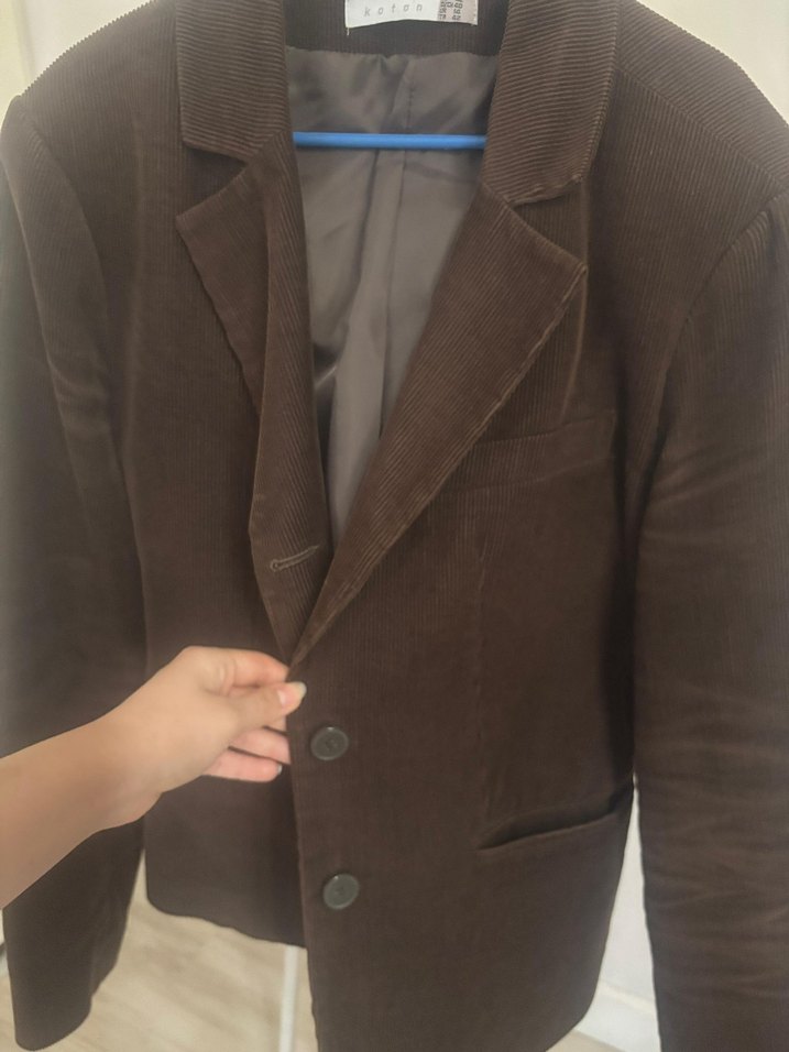 Kahverengi Süet Kadın Blazer Ceket - Görsel 3