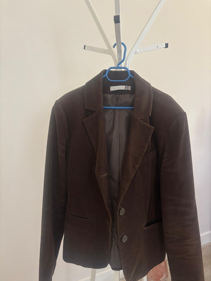 Kahverengi Süet Kadın Blazer Ceket - Görsel 2