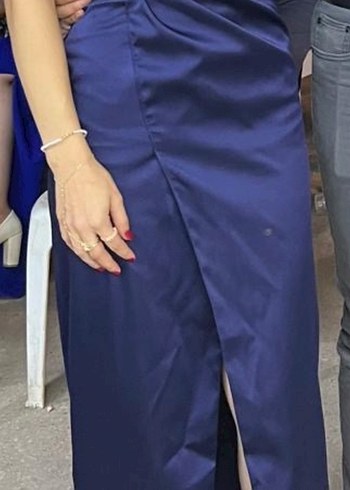 Kadın Lacivert Uzun Gece Elbisesi - Görsel 2