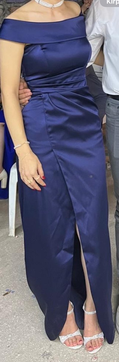 Kadın Lacivert Uzun Gece Elbisesi - Görsel 2