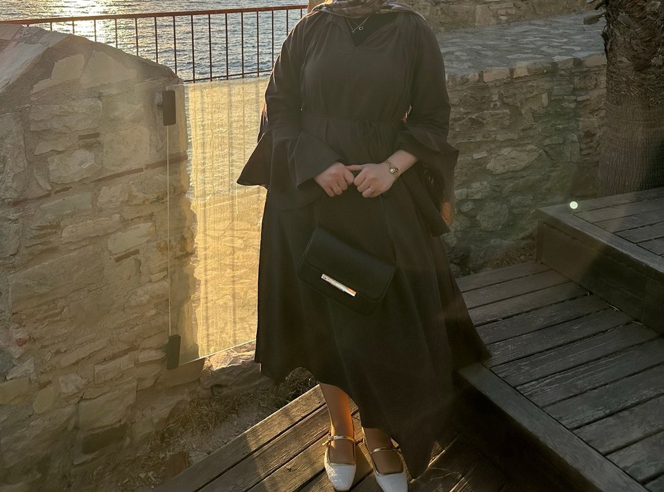 Kahverengi Uzun Bohem Elbise - Görsel 3