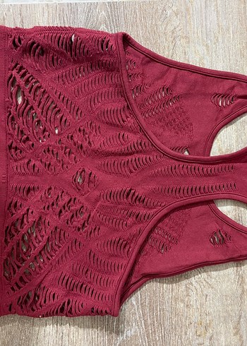 Bordo Bohem Atletik Spor Sütyeni - Görsel 2