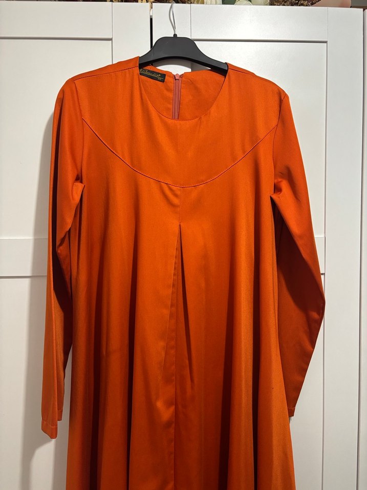 Kadın Kahverengi Uzun Kollu Salaş Elbise - Görsel 2