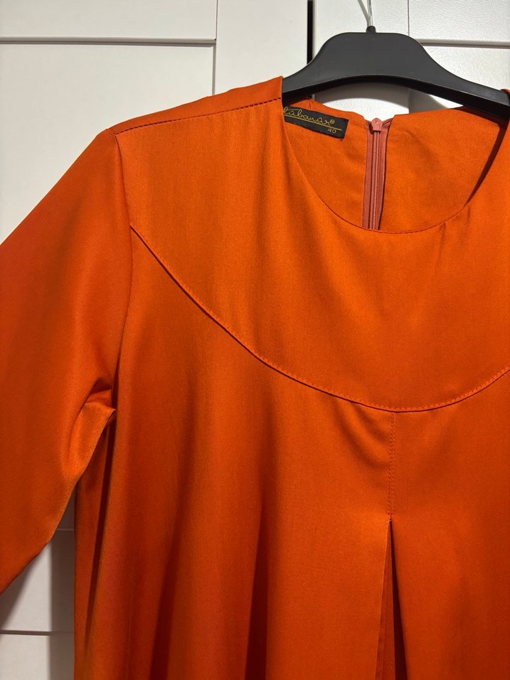 Kadın Kahverengi Uzun Kollu Salaş Elbise - Görsel 3