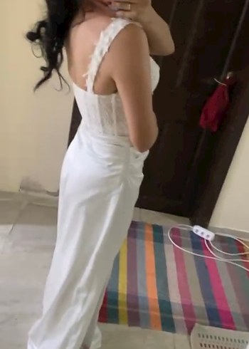 Dantel Detaylı uzun  Beyaz  Nikah elbisesi - Görsel 5