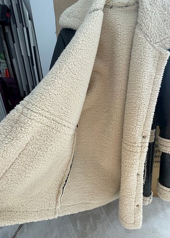 Siyah Deri Kadın Kürklü  Ceket - Görsel 6