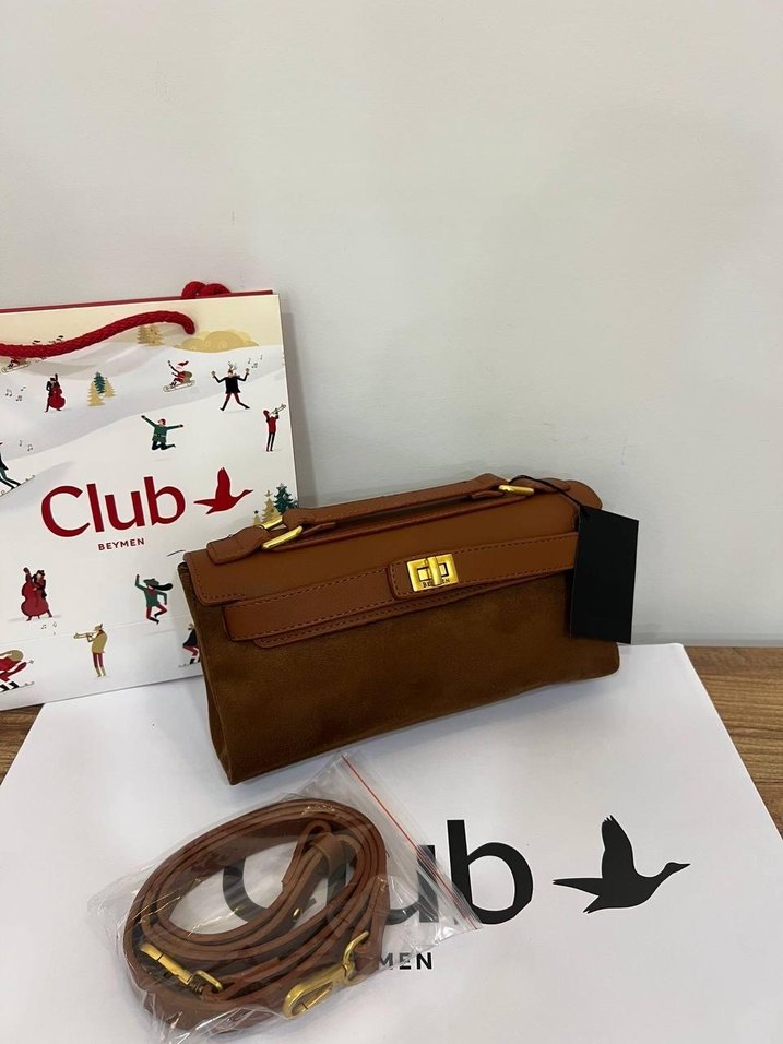 Beymen Kahverengi Süet Tokalı Kadın Çanta - Görsel 4