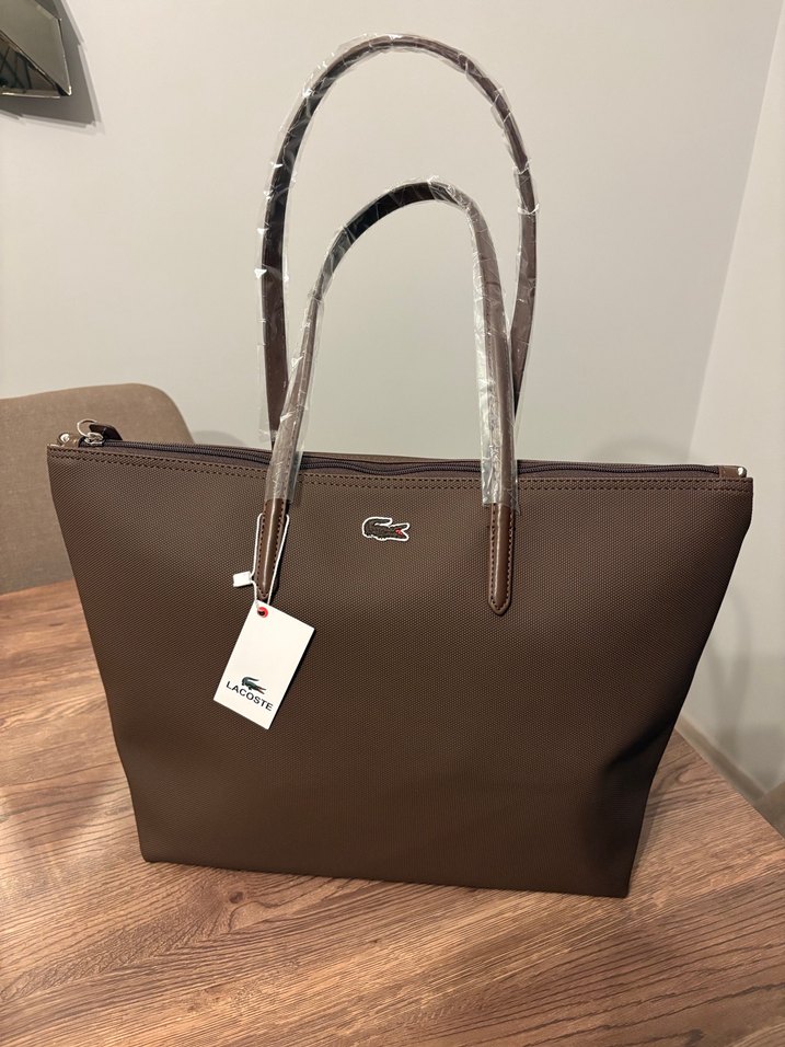 Lacoste Siyah Deri Fermuarlı Kadın Çanta - Görsel 4