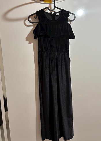 Siyah çocuk Salaş Midi Kumaş tulum - Görsel 2