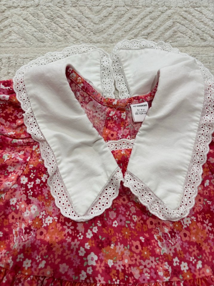 Kız Çocuk Renkli Bohem Kısa Kollu Elbise - Görsel 2