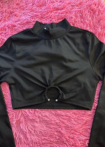 Siyah Crop Top - Görsel 2